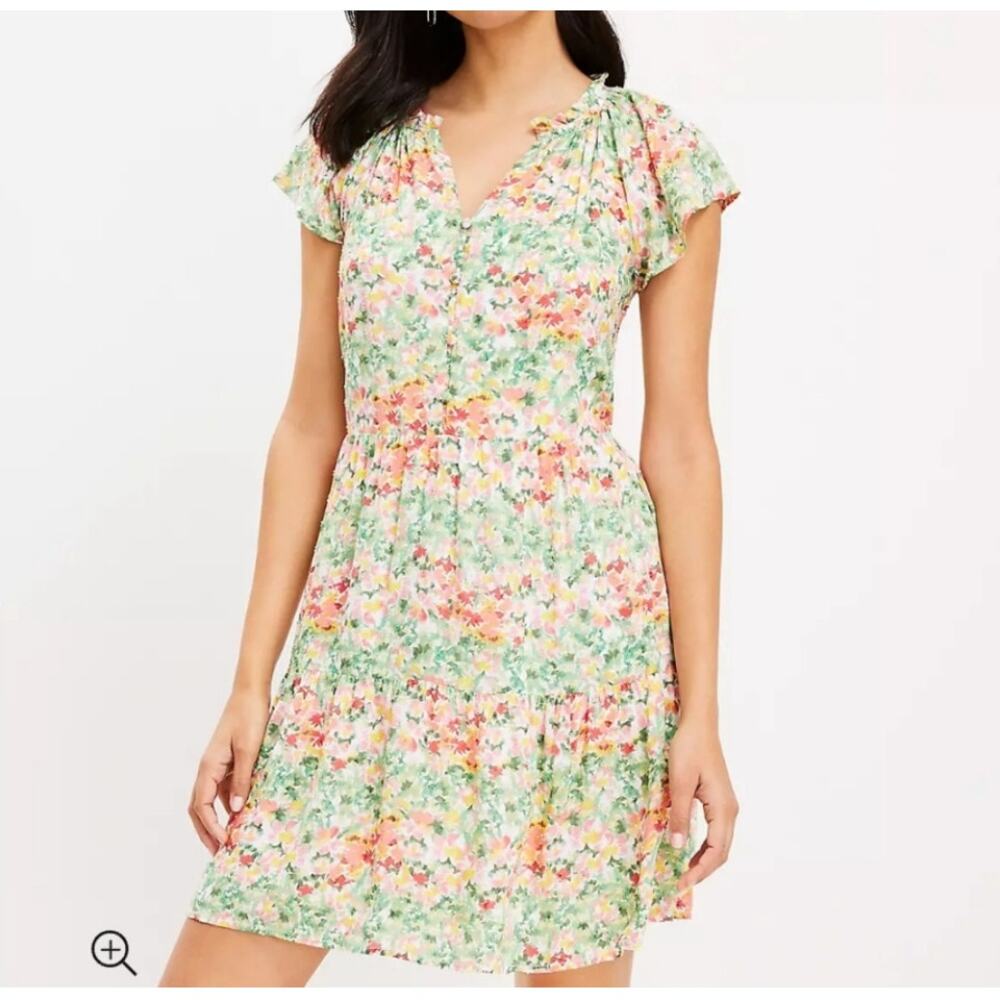Loft Buttercup Tiered Swing Dress S Cottagecore Romantic (2836)